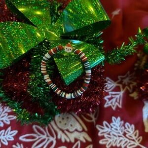 Clay beaded Santa Christmas Bracelet